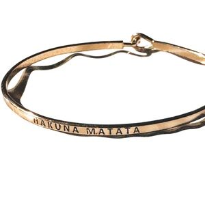 Gold 'Hakuna Matata' Bangle Bracelet